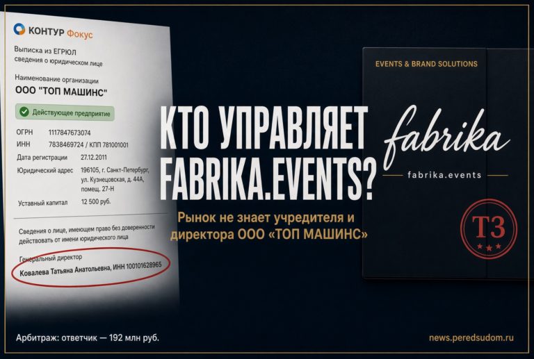 Почему рынок не знает учредителя и руководителя ООО «Топ Машинс» / Fabrika.events ?